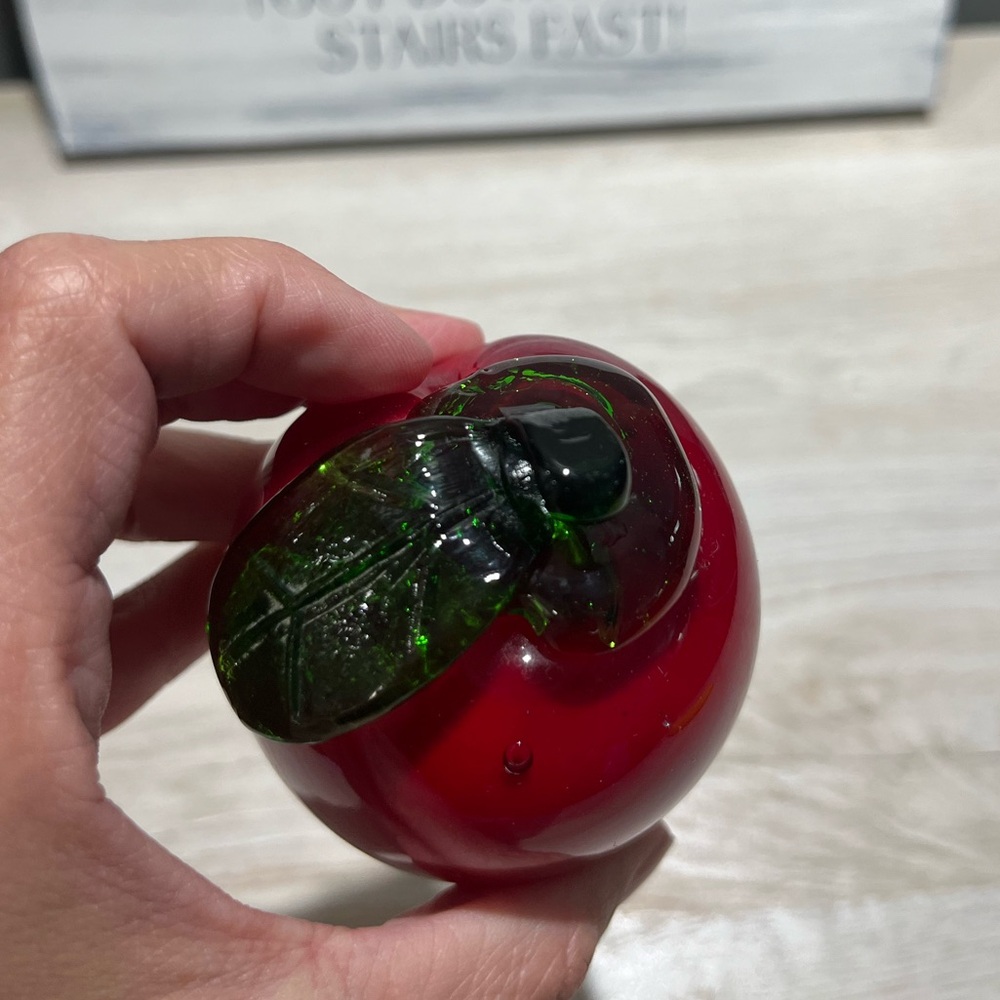Vintage hand blown glass Apple
